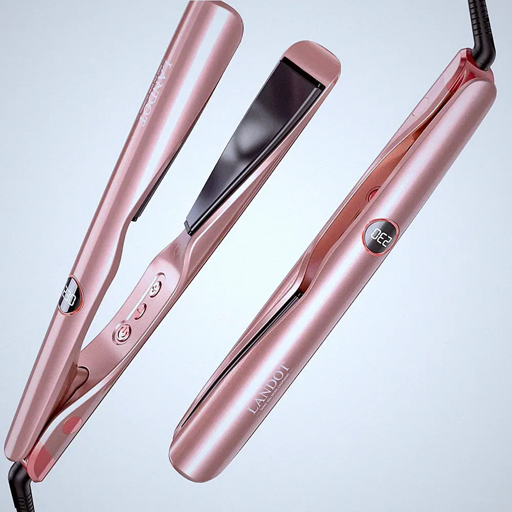 Glätteisen Lockenstab 2-in-1 Keramik Roségold, 450°C, Locken, Glätten, Volumen
