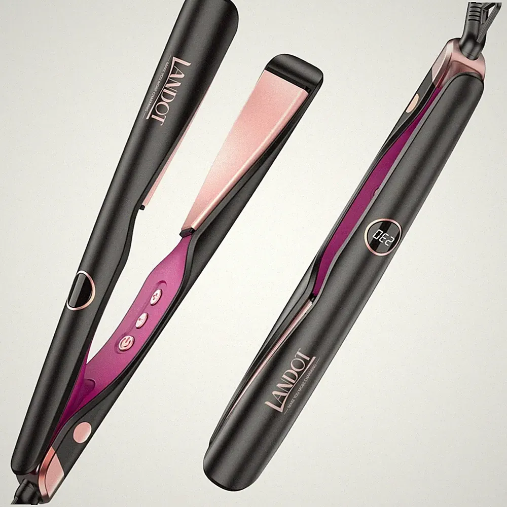 Glätteisen Lockenstab 2 in 1 Keramik Titan Wellen Glätten Haarglätter