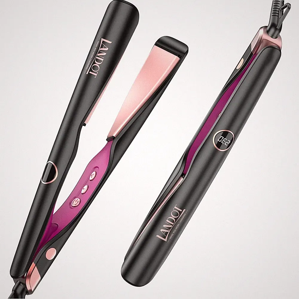 Glätteisen Lockenstab 2-in-1 Keramik Titan Wellen Glätten Haarstyling