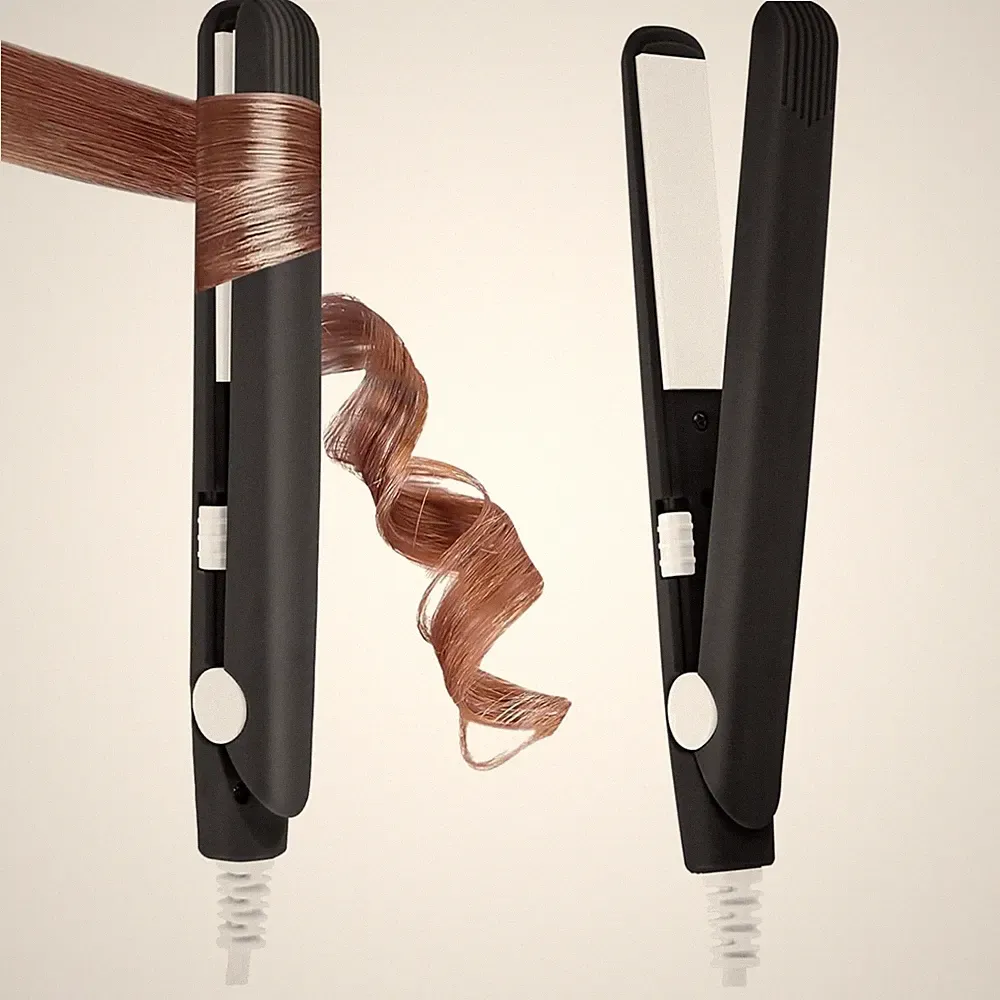 Glätteisen und Lockenstab 2-in-1, Mini Haarglätter, Tragbar, Für Alle Haartypen