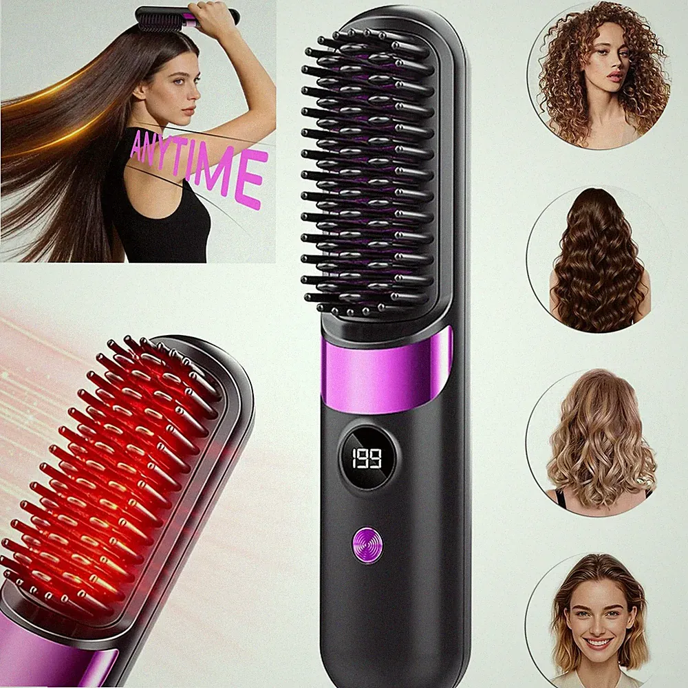 Glättungsbürste für Haarstyling Beheizte Stylingbürsten Glättbürste Kabellos