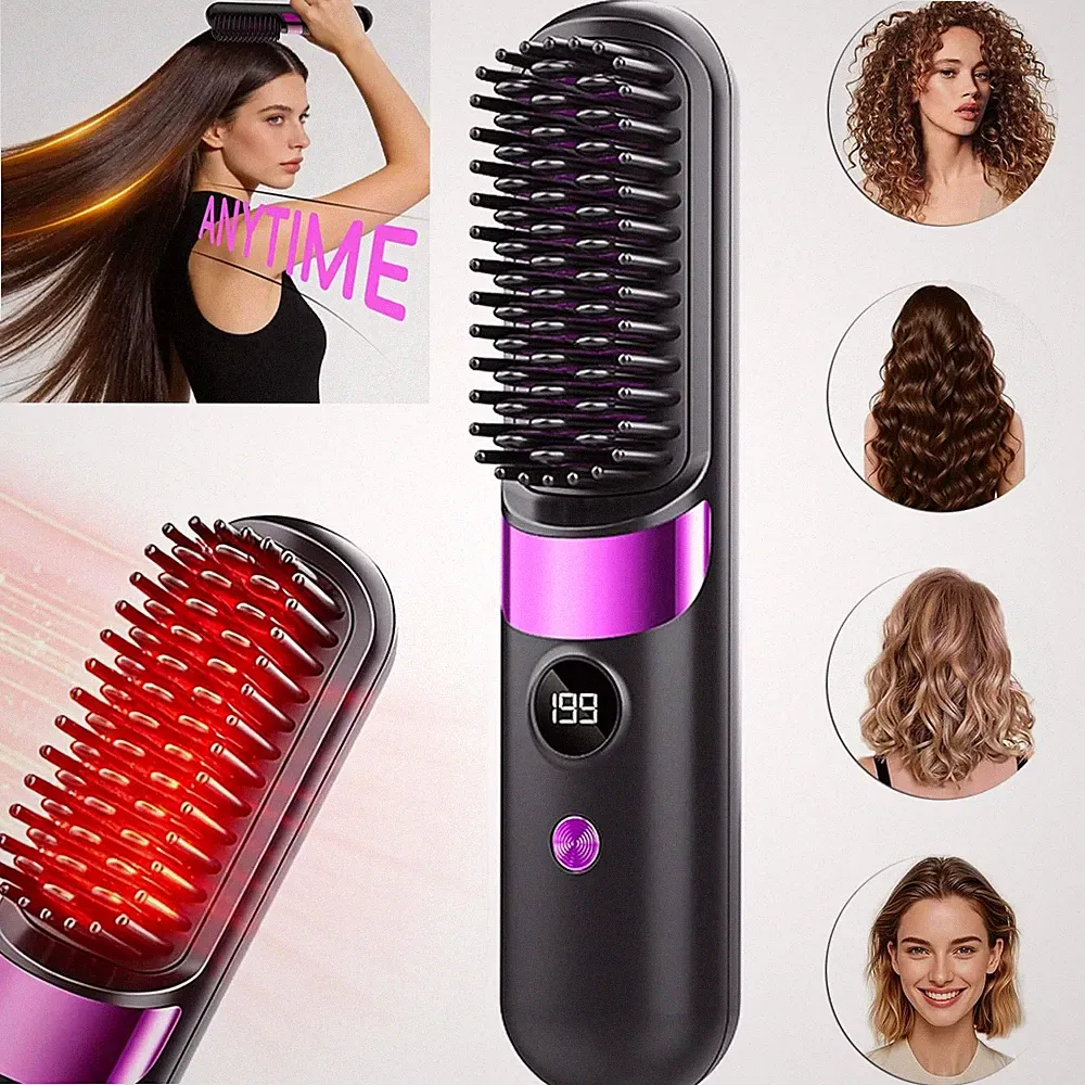 Glättungsbürste für Haarstyling Beheizte Stylingbürsten Glättbürste Kabellos
