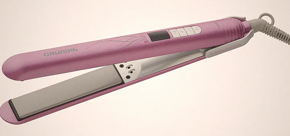 GRUNDIG Haarglätter HS 7130 Ionic mit Keramikbeschichtung mit Pink Lotusöl /...