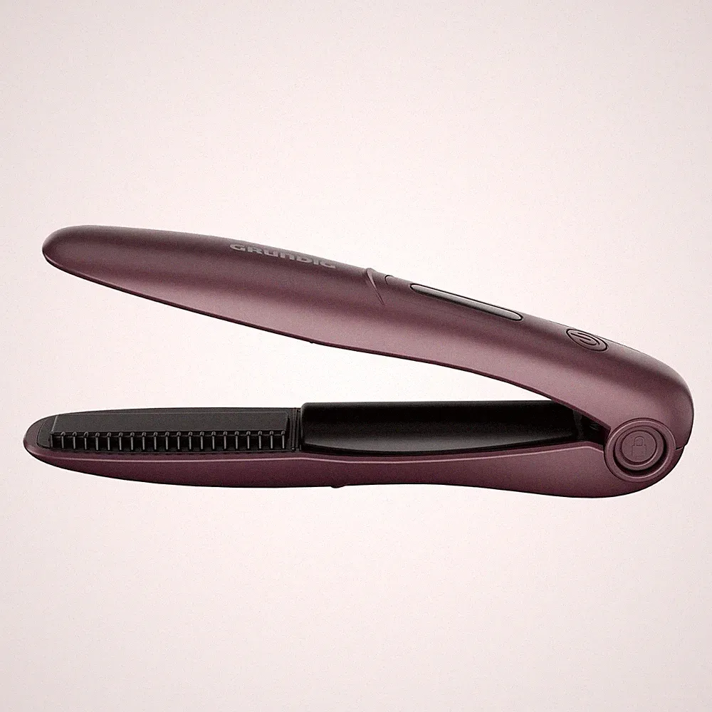 Grundig HS 6330 Glätteisen Mini Haarglätter Kabellos Schutzhülle