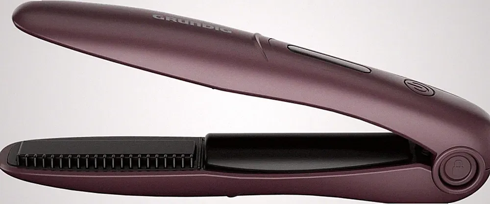 Grundig HS 6330 Mini Akku Haarglätter Reise Glätteisen 160/180/200 °C Violett