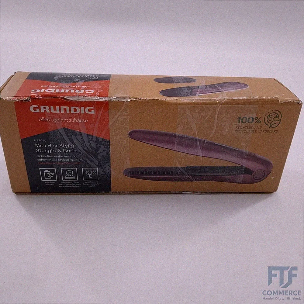 Grundig HS 6330 Mini Haarglätter, Reiseglätteisen, 3 Temperaturstufen (160/180/2