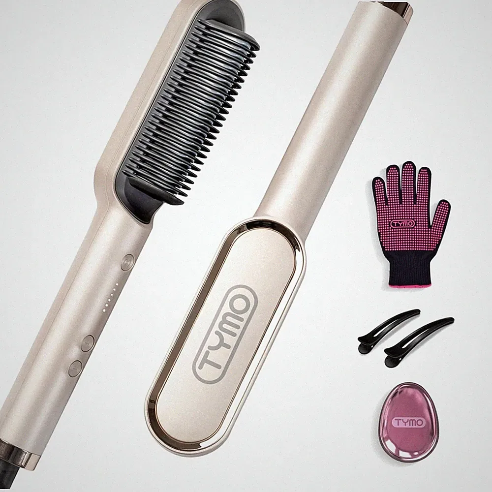 Haarglätter Bürste - Keramik Glätteisen und Haarbürste 2 in 1, Elektrische Ve...