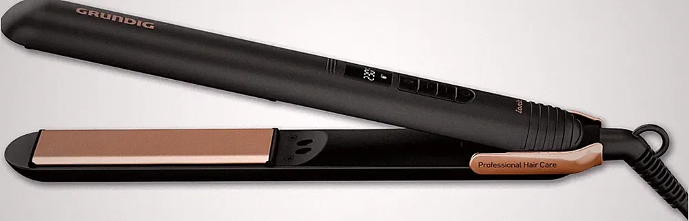 Haarglätter Grundig HS 7030 NaturaShine Straight & Curls, (schwarz/gold ) SALE