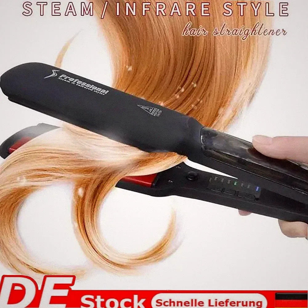 Haarglätter Lockenstab Straightener Haarpflege Glätteisen m/ Dampf Lockenwickler