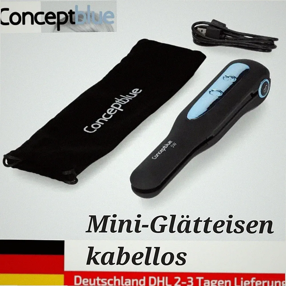 Haarglätter Lockenstab Straightener Keramik Haarglätteisen Lockenwick Aufladbar.