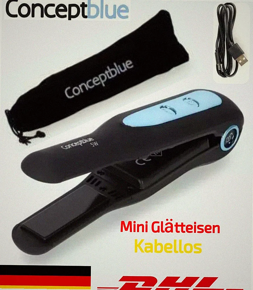 Haarglätter Lockenstab Straightener Keramik Haarglätteisen Lockenwick Aufladbar.