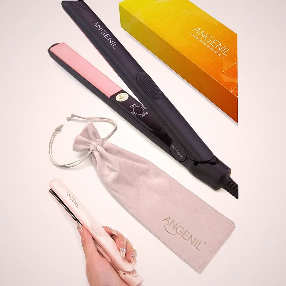 Haarglätter Mini 2 in 1 Flacheisen Lockenwickler Tragbar für Kurzes Haar 3 Temp