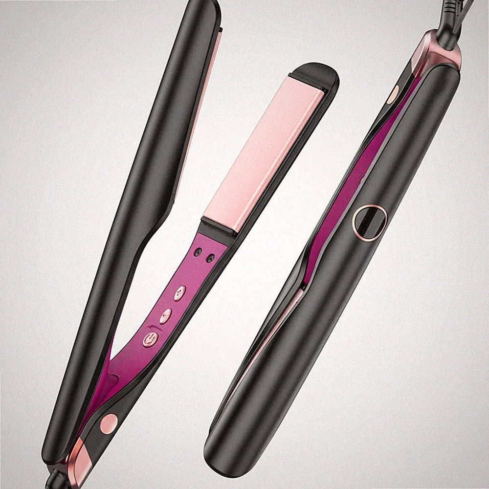Haarstyling Glätteisen Lockenstab 2-in-1 Keramik-Titan 120-230°C Schwarz