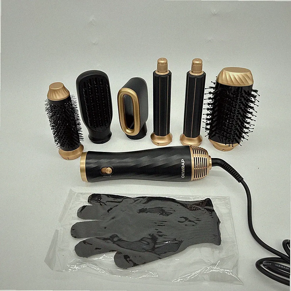 Hair Styler 6 in 1 Airstyler Haarstyler avec 6 accessoires Rundbürstenföhn, Warm