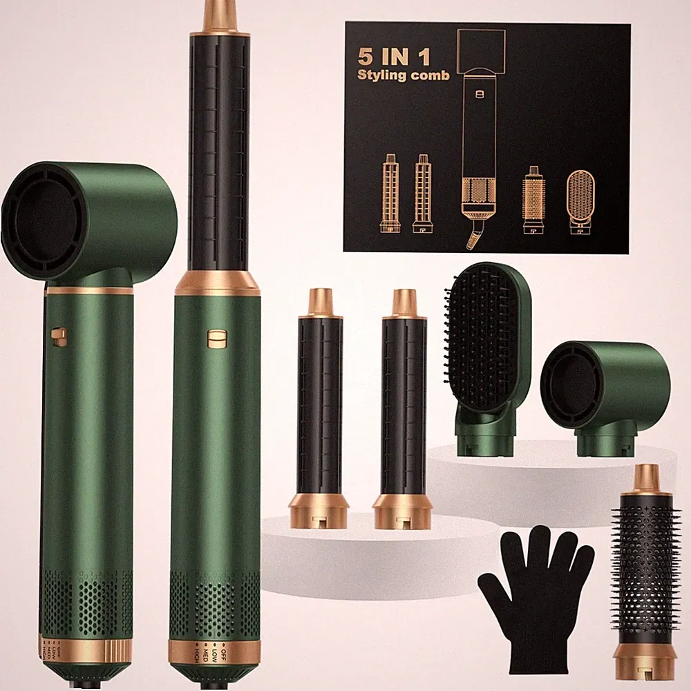 Hairstyler 5 in 1, Luftstyler, Lockenstab, Föhn, Glätteisen, Volumen, Locken