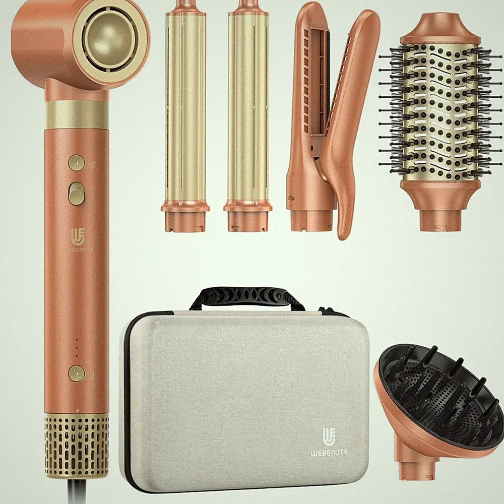Hairstyler Set Lockenstab Föhn Glätteisen Luftbürste Klingel 7 in 1