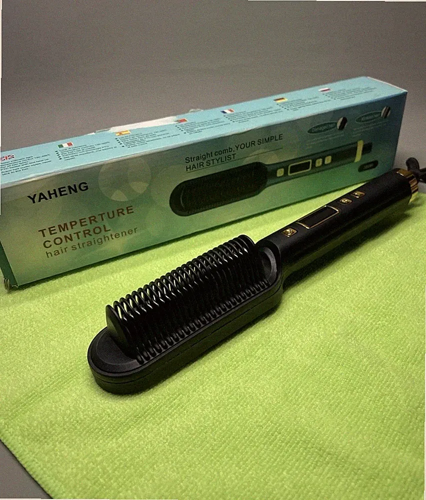 Heiße Bürste Beheizt 3D Zähne Kamm Haarglätter Schnelle Erwärmung Anti Verbrühung Design