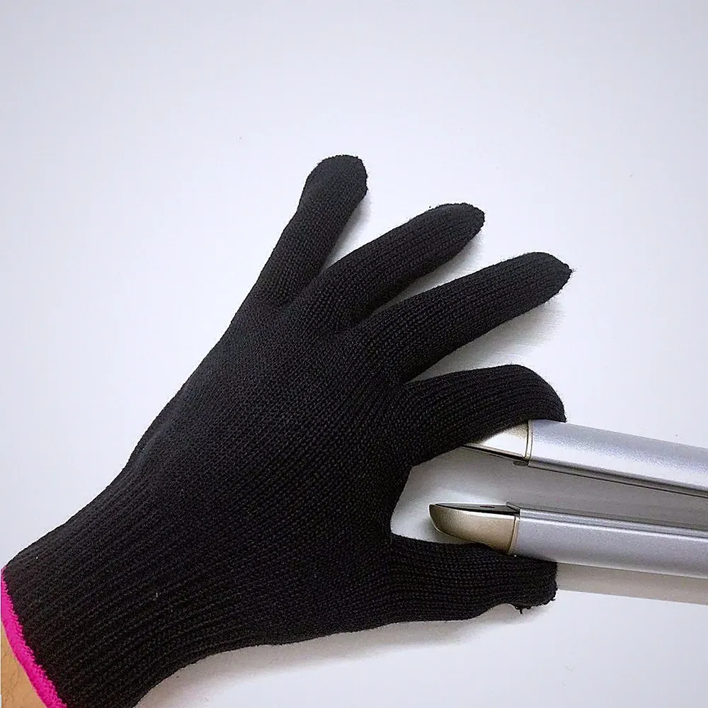 Hitzebeständige Baumwollhandschuhe für Haarstyling - Locken, Glätteisen, Lock...