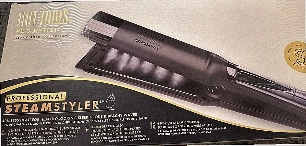 Hot Tools Pro Black Gold Steam Styler Glätteisen