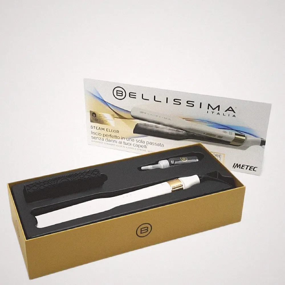 Imetec Bellissima Dampf Elixier Glätteisen Haarglättung silber Haushalt Beauty D