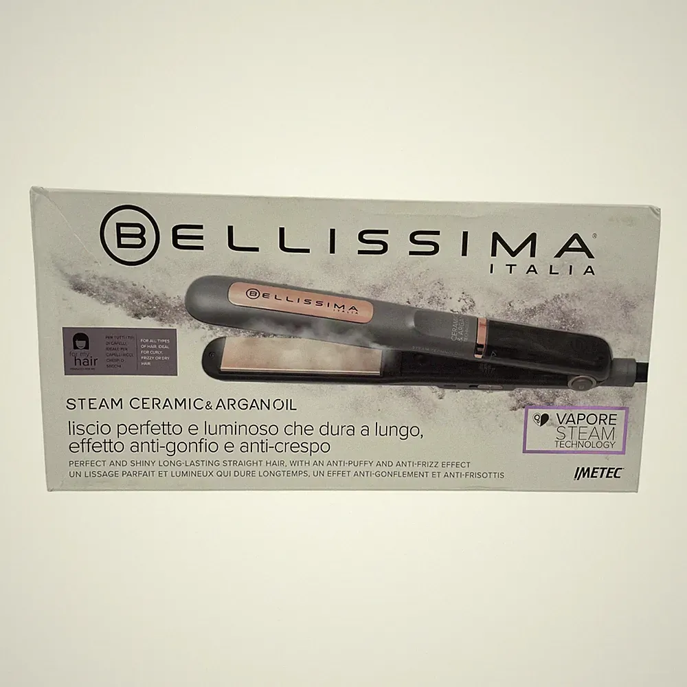 Imetec Bellissima Steam Ceramic & Argan Oil Glätteisen, Dampfglätter - 3 Stufen