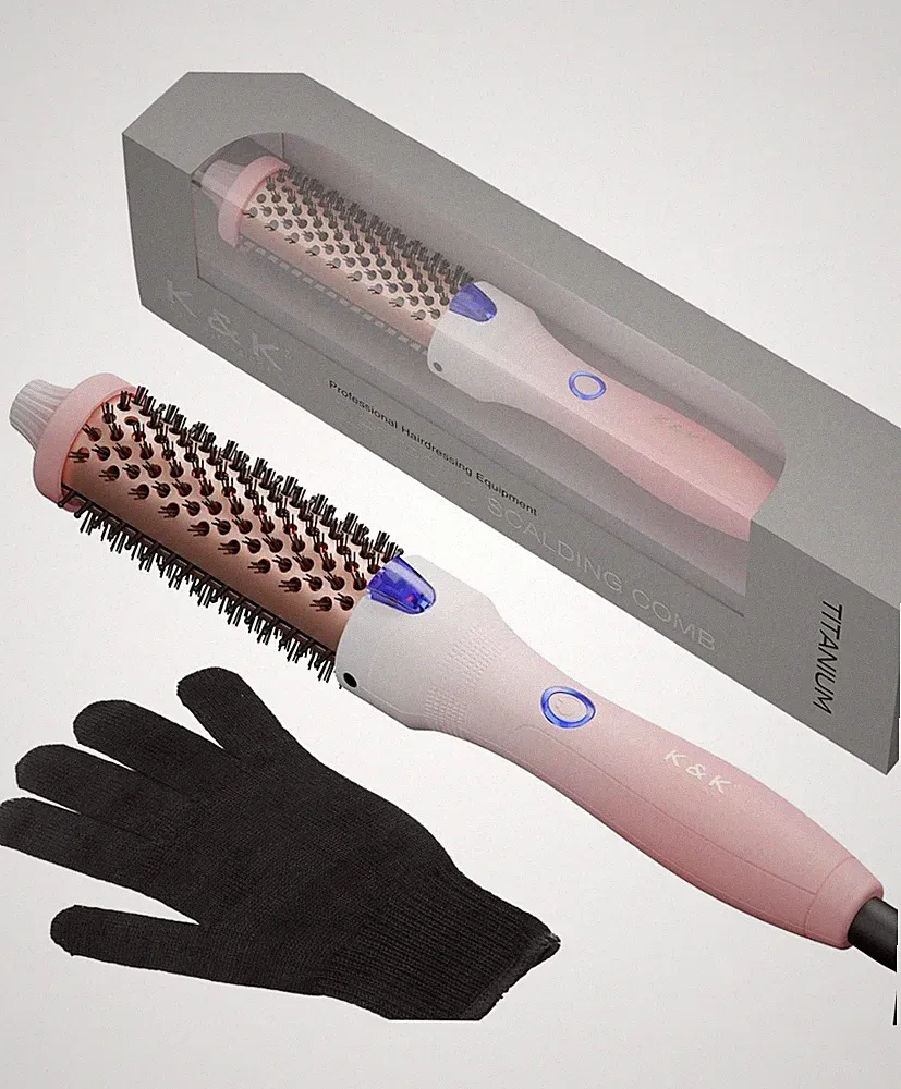 K K Heißhaarbürste, Keratin Protect Heizfass Thermobürste, Ionisch Glatt...