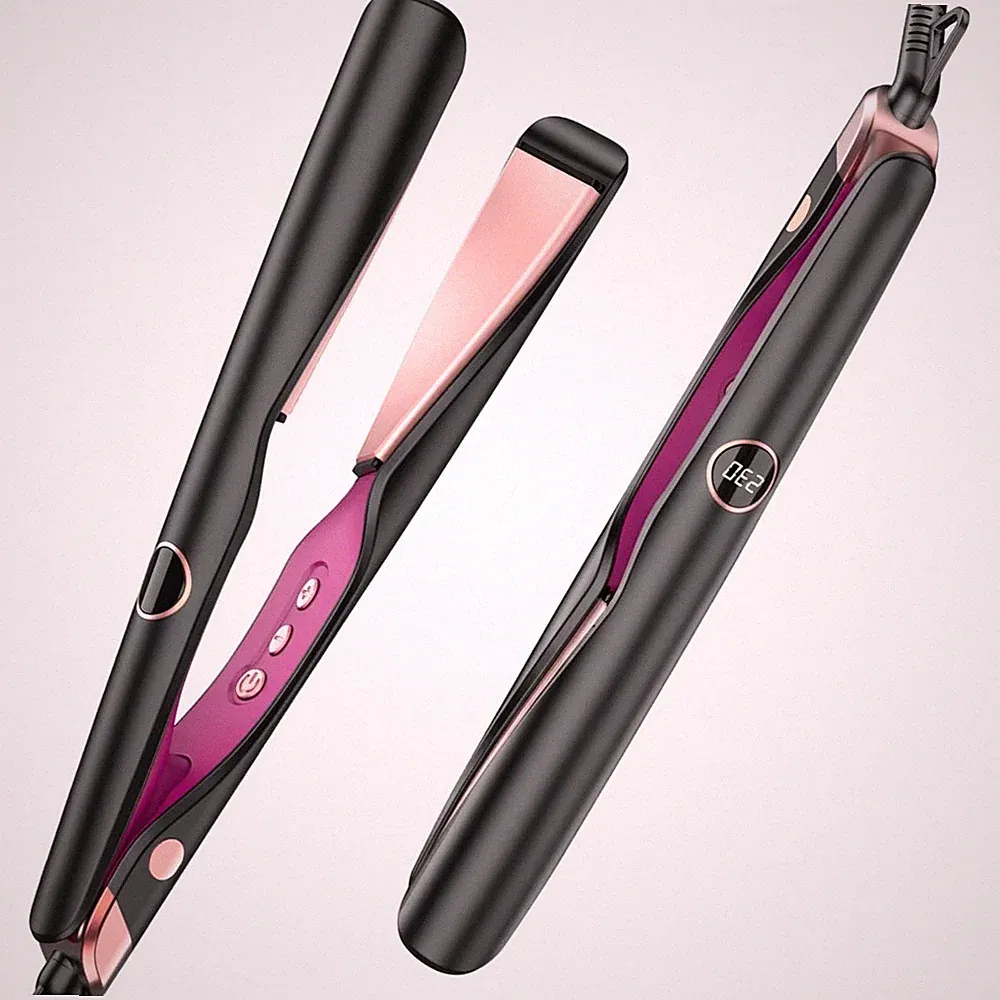 Kabelglätteisen Glätten Locken 2-in-1 Keramik Titan 120-230°C schwarz