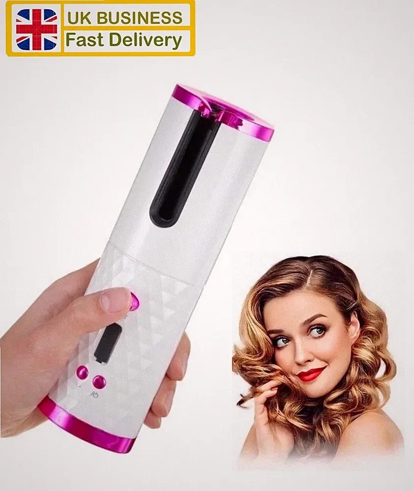 Kabelloser Kabelloser Automatisch Rotierender Lockenstab Glätteisen Locken LCD Keramik