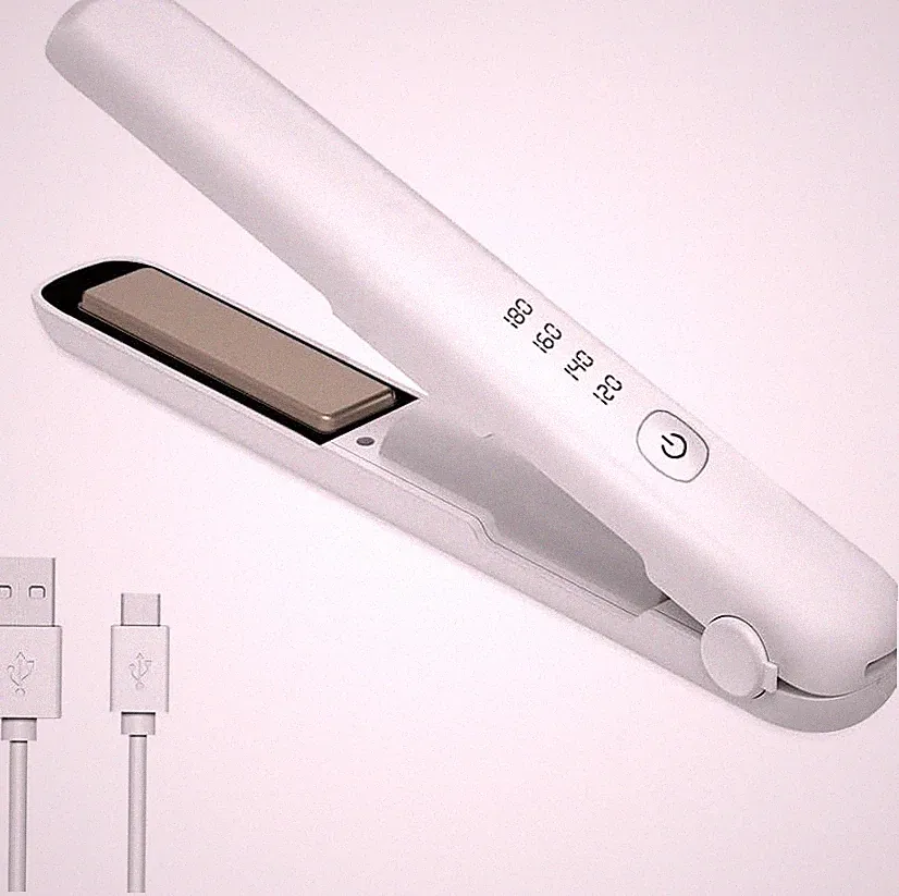 Kabelloses Keramik Glätteisen 21cm Reise 4 Temperaturstufen PTB Haarglätter