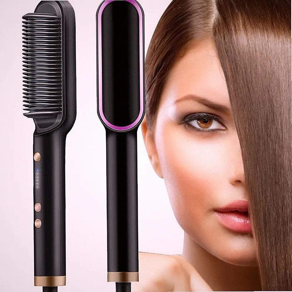Keramik Haarglätter Haarglättungsbürste Glätteisen Haarstyling FH909 Glättbürste