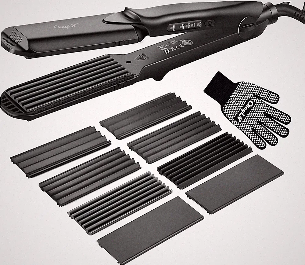 Kreppeisen für Haare,4 in 1 Haarglätter Glätteisen Keramik,Multistyler Gl