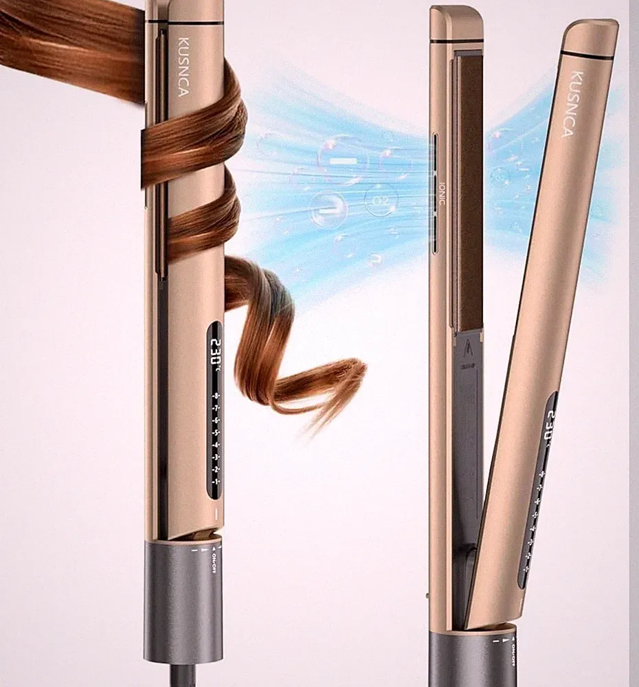 Kusnca Ionen Glätteisen Lockenstab 2 in 1 Glätteisen Locken und Glätten