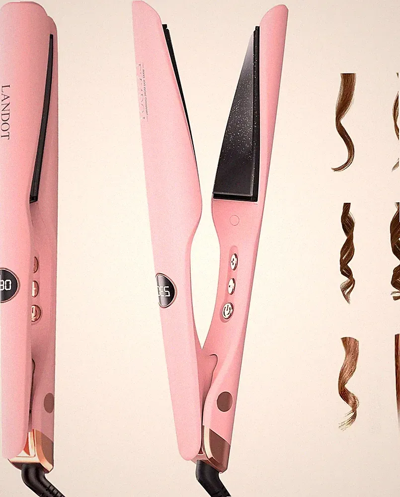LANDOT 2-in-1 Glätteisen Lockenstab Kombi - Perfekt zum Glätten, Locken & W