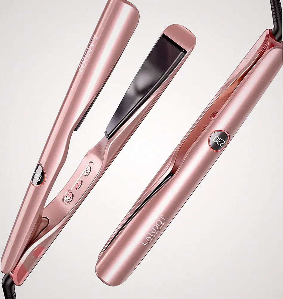 LANDOT 2-in-1 Glätteisen Lockenstab Roségold 3cm Neu