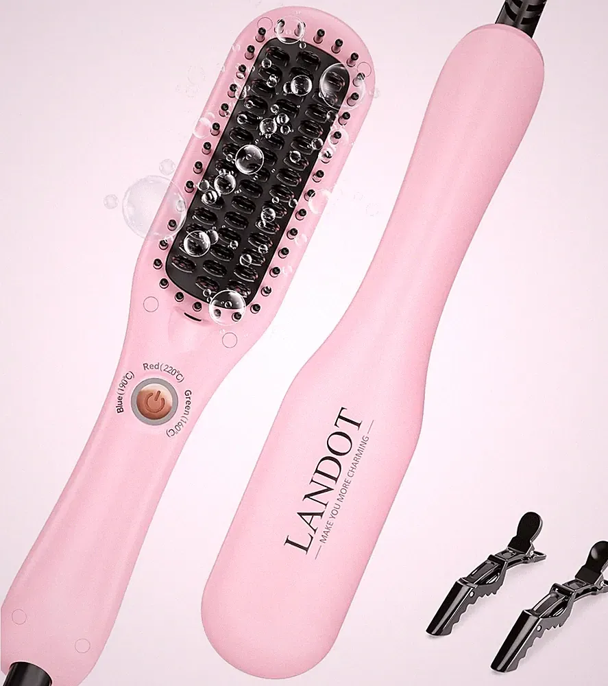 LANDOT Glättbürste Haarglätter Bürste: Glätteisen & Haarbürste Schnelles Glätten
