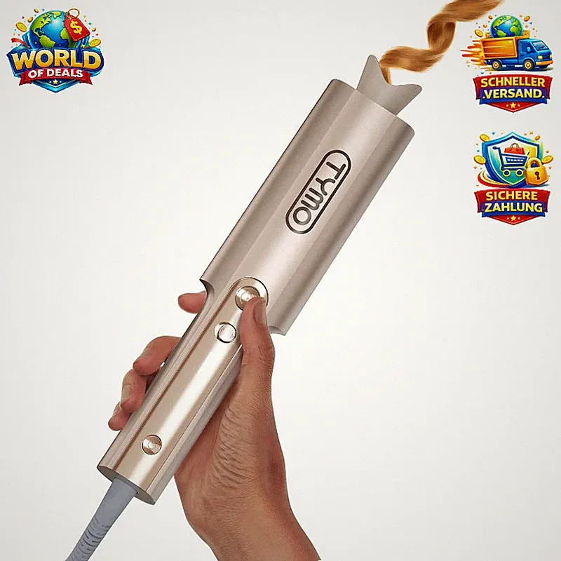 Lockenstab Automatisch 25mm Beach Waves Lockenwickler Anti-Verbrennung Gold