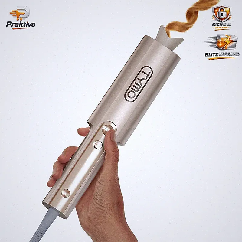 Lockenstab Automatisch 25mm Große Locken Beach Waves für Lange Haare Gold