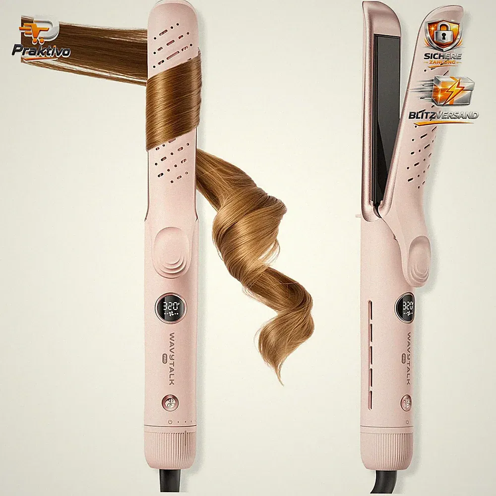 Lockenstab und Glätteisen 2-in-1 360° Kaltluft für Große Locken Hairstyling