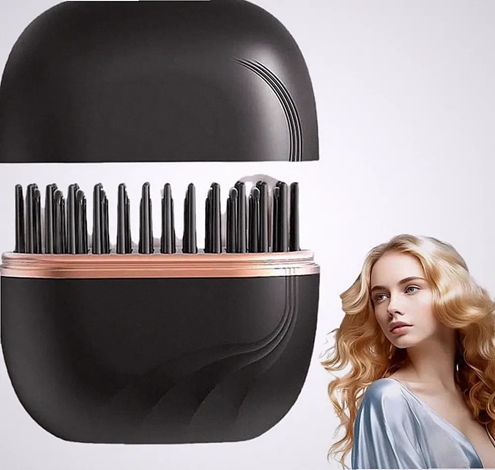 Mini Glättbürste kabellos Haarglätter Reisegerät tragbar Glätteisen Locken