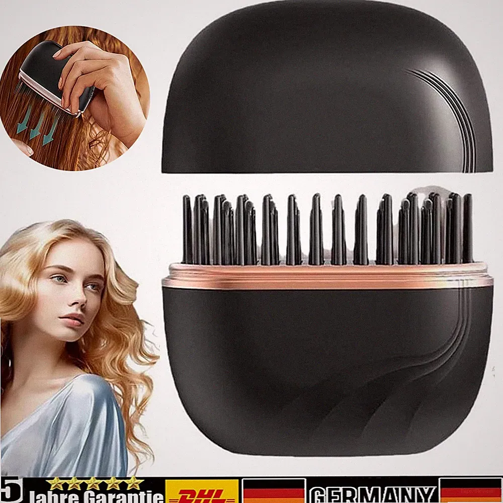 Mini Glättbürste kabellos Haarglätter Reisegerät tragbar Glätteisen Locken DE