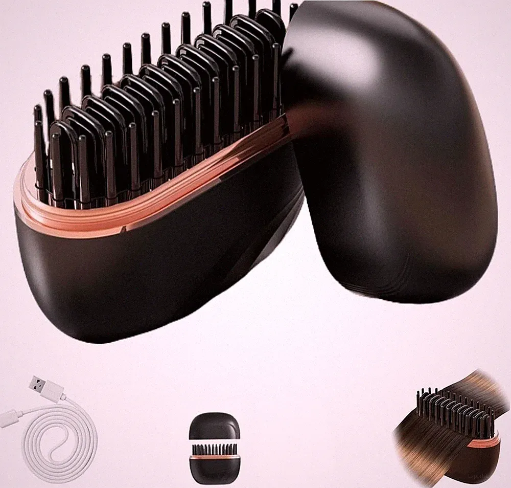 Mini Glättbürste kabellos Haarglätter Reisegerät tragbar Glätteisen Locken NEU