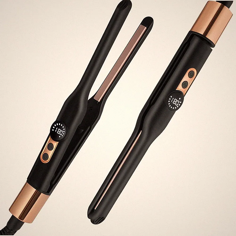 Mini Glätteisen für Kurzes Haar, Pixies & Pony, 2-in-1 Haarglätter Locken, Tr...