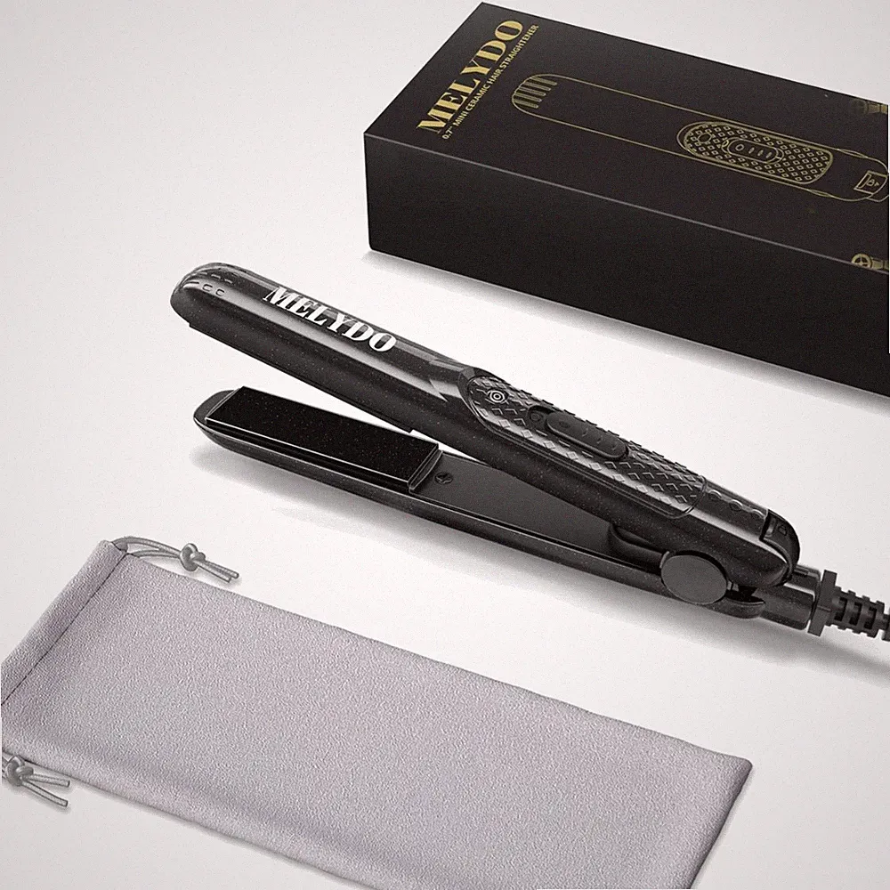 Mini Glätteisen für kurzes Haar - Reise-Haarglätter mit Keramik-Heizplatte