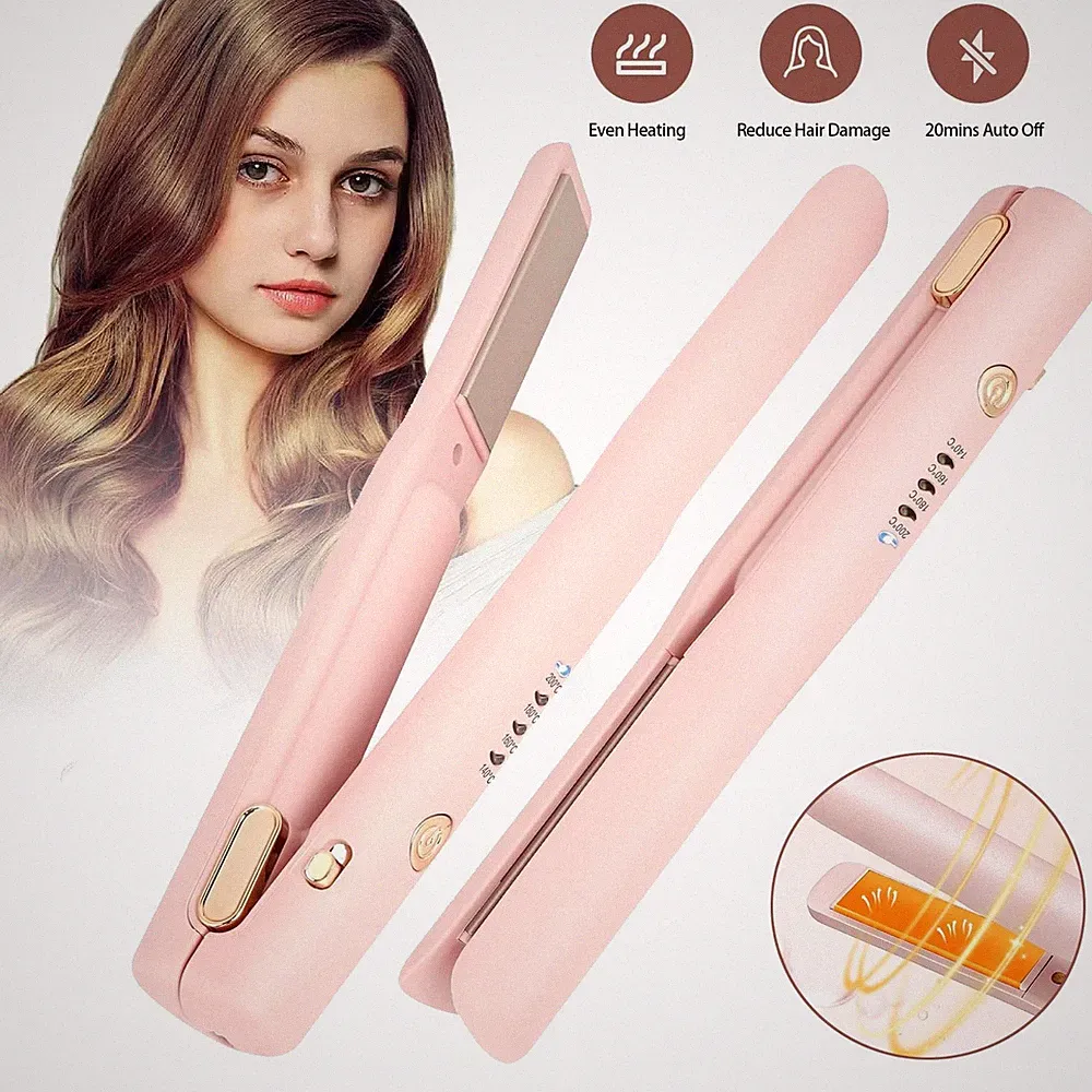 Mini Glätteisen Kabellos Glätteisen Locken und Glätten Haarglätter 140℃–200℃