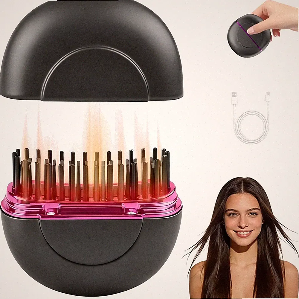 Mini Glätteisen Kabellos Haarglätter Stylingbürste Reise Haarstyling