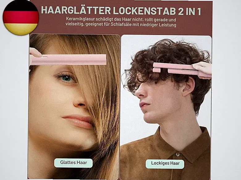 Mini Glätteisen Reisen für kurzes Haar USB Haarglätter | 2 in 1 Haarglätter und
