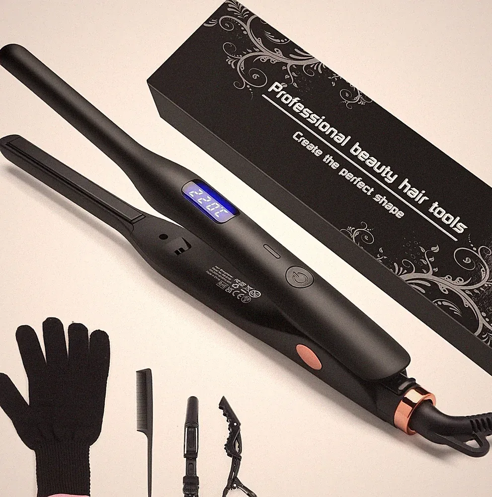Mini Glätteisen und Lockenstab 2 in 1 für kurzes Haar, Keramikbeschichtung, S...