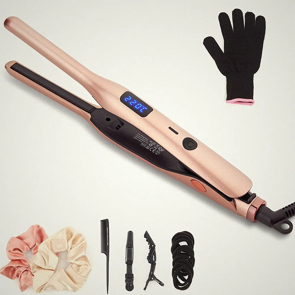 Mini Haarglätter, Bleistiftglätter für 9 Millimeter, Roségold
