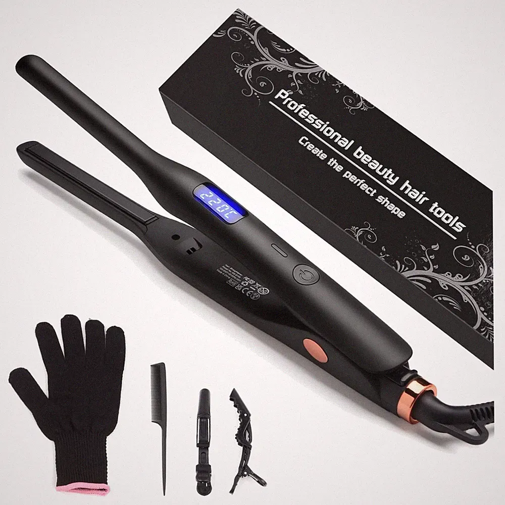 Mini Haarglätter Lockenstab Keramik 2-in-1 Für Kurzhaar Styling Hitzeeinstellung