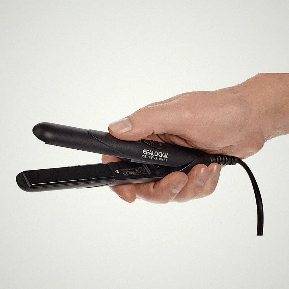Mini Reise Glätteisen EFA 25W Schwarz Keramik Multivolt mit Hitzehandschuh
